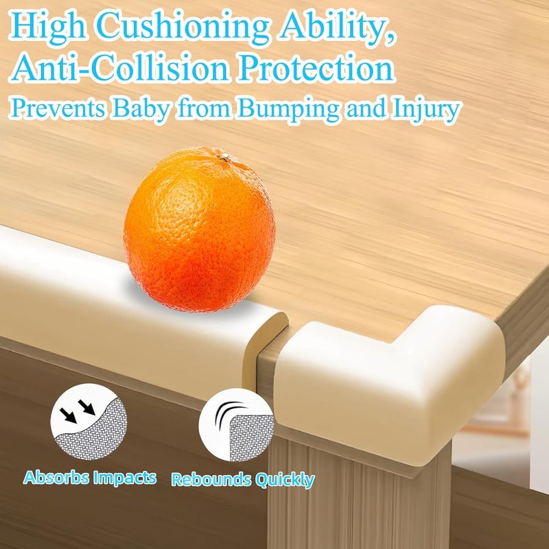ZOMPAGO Baby Proofing Edge Corner Protector,1Roll L-Shape Soft Cabinet Door Bumper Corner Strip,8 Furniture Safety Bumper Corner Guards,Wall Protector,Self Adhesive,for Nursery,Kitchen,Fireplace,Table - Image 4